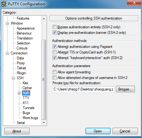 putty以ssh密钥文件登录