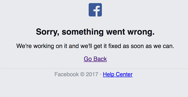 [2017年5月9日]Facebook 的服务器今早宕机了，故障持续40分钟插图