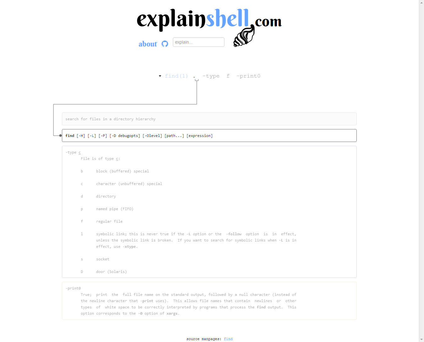 explainshell