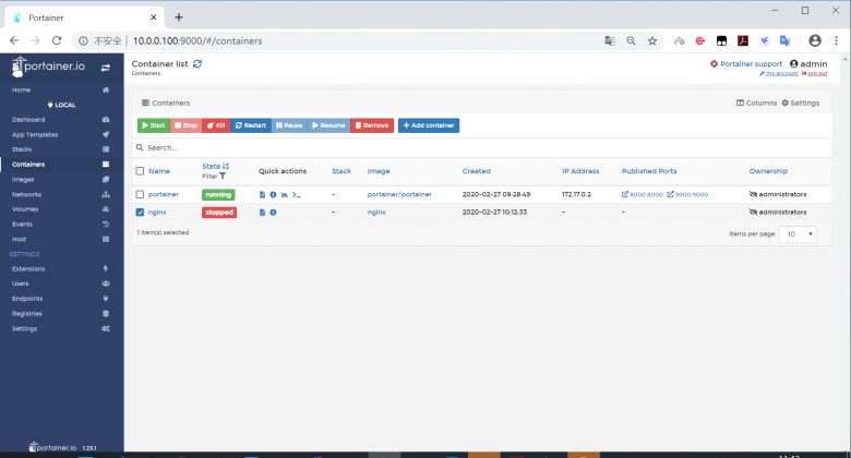 docker-可视化容器管理工具Portainer插图9